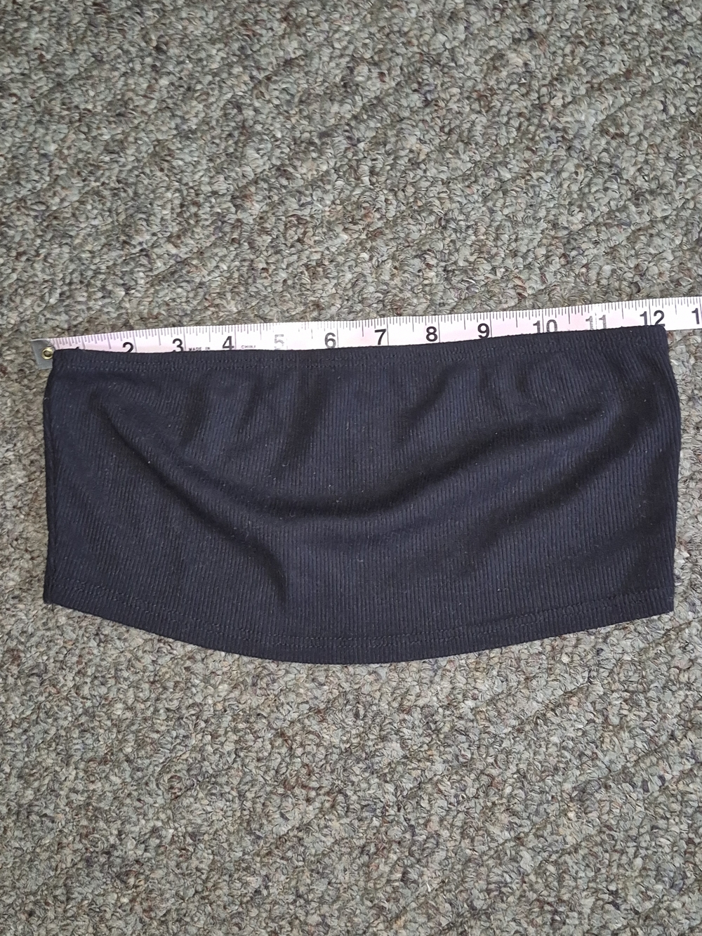Knit Riot Black Ribbed Cropped Tube Top Small - Picture 2 of 6